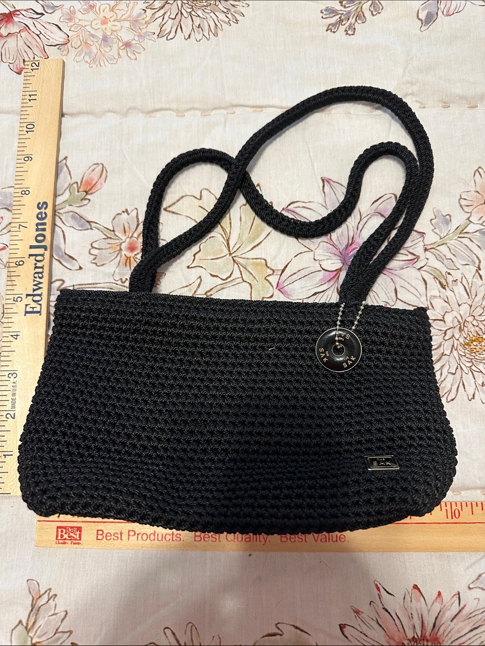 The Sac Vintage Black Woven Shoulder Bag